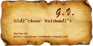 Glöckner Valdemár névjegykártya